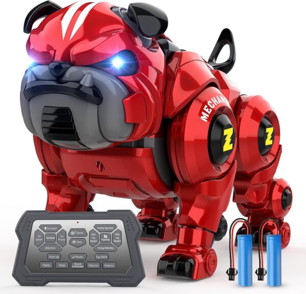 Lterfear Robot Dog Toys for Boys, Remote Control Robot Toy, Rechargeable Programing Stunt Robo Dog with Sing