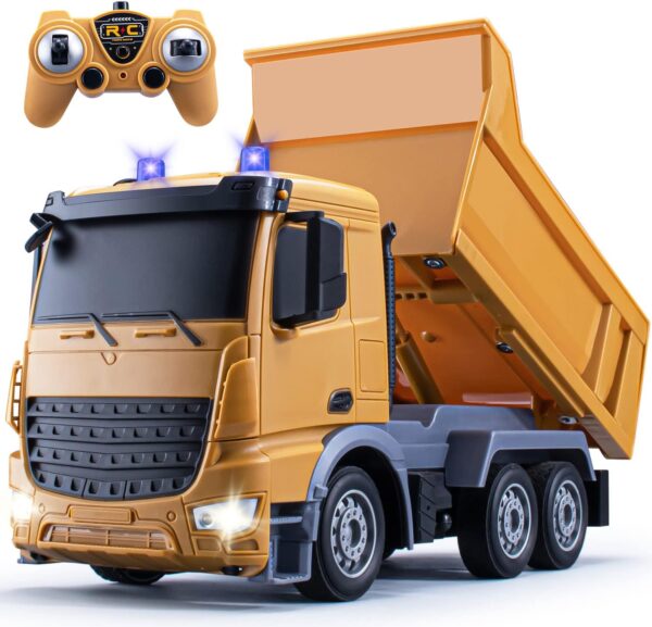 TICTTGA Kids rc Truck for 5 Year Old Boys Remote Control Construction Trucks for Boys Age 4-7 rc Dump Truck Toy Trucks for Boys Age 4-7